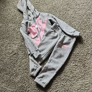 Nike Gray and Pink  Sweatpants Set